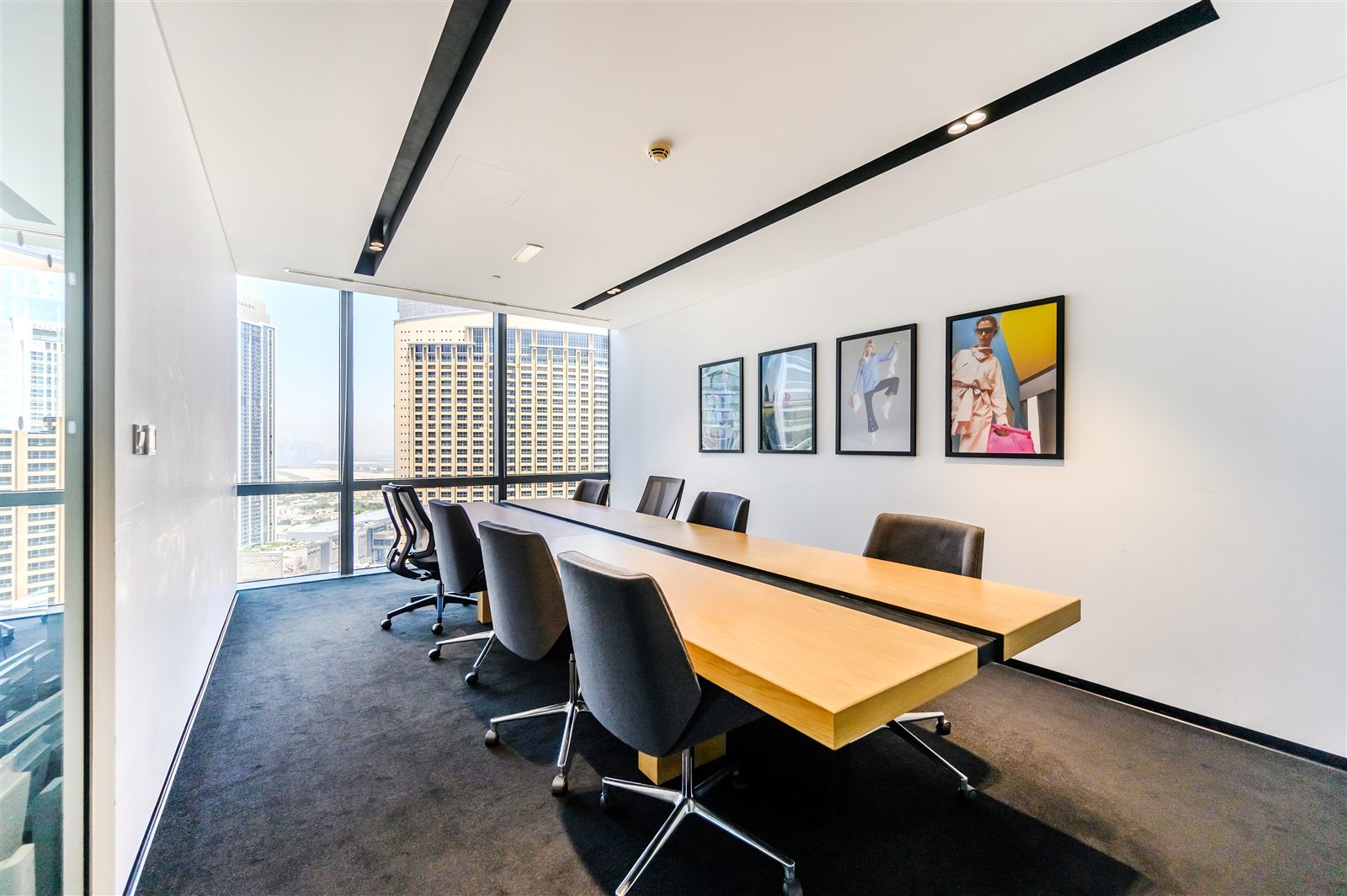Fitted boardroom with abundant natural light
