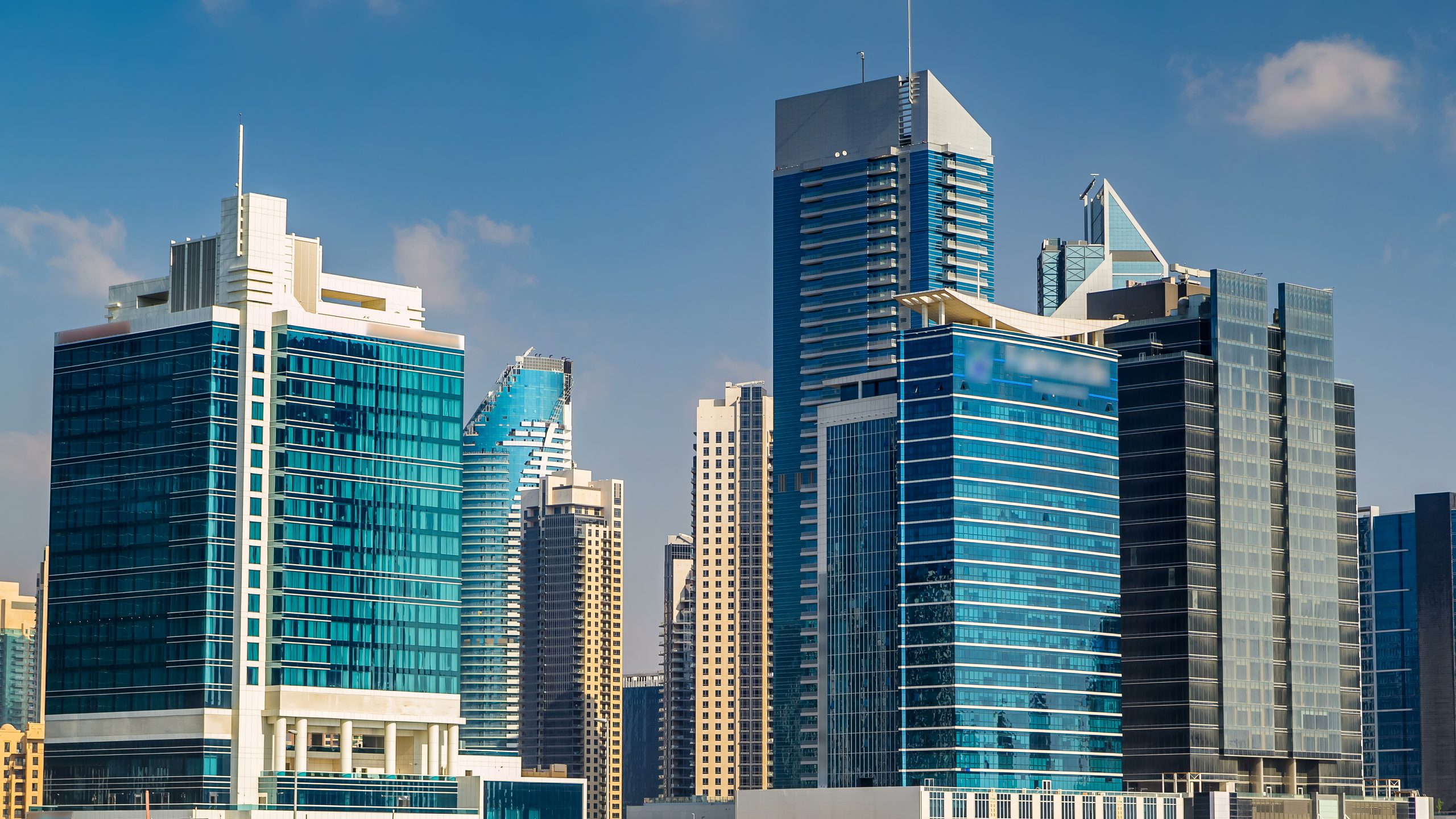 Business Bay skyline and office towers in Dubai