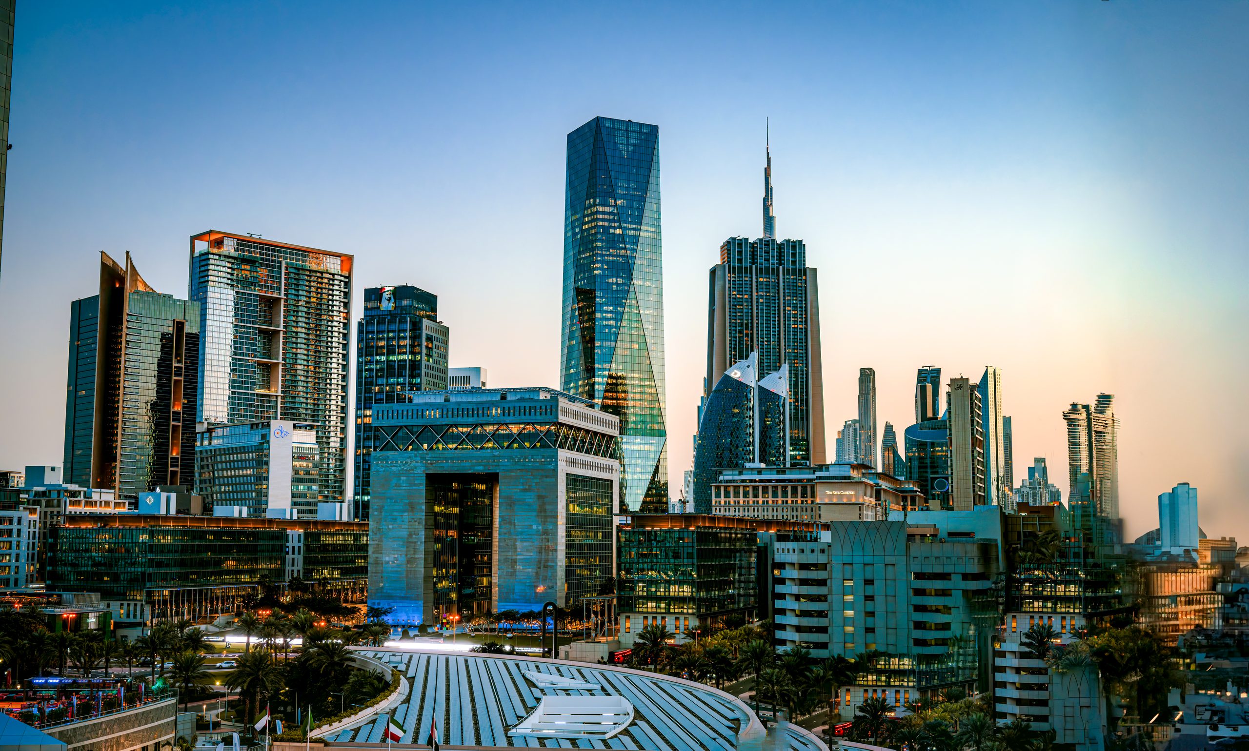 DIFC skyline and Grade A office towers in Dubai